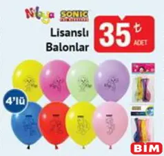 NİLOYA/SONİC LİSANSLI BALONLAR 4'LÜ fiyat ve kampanya bilgisi
